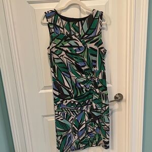 Tropical Leaf Print Mini Dress